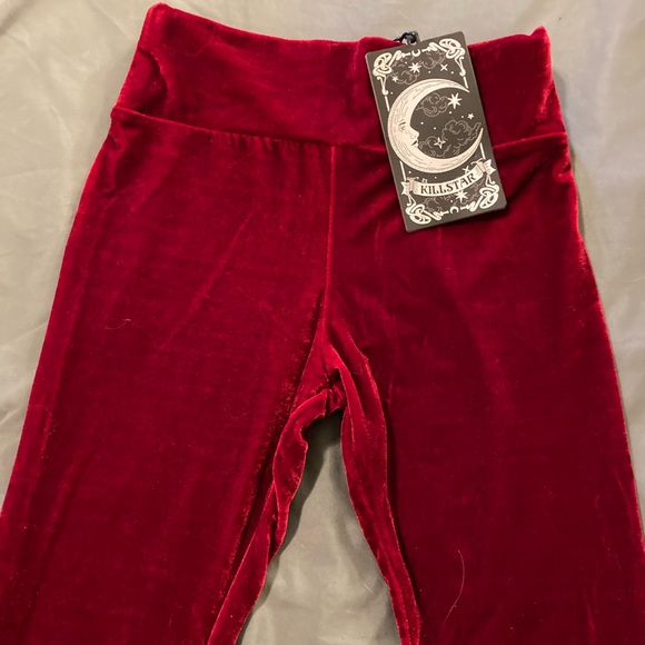 Killstar velvet Hematite leggings in ruby, size small, NWT - Picture 3 of 4